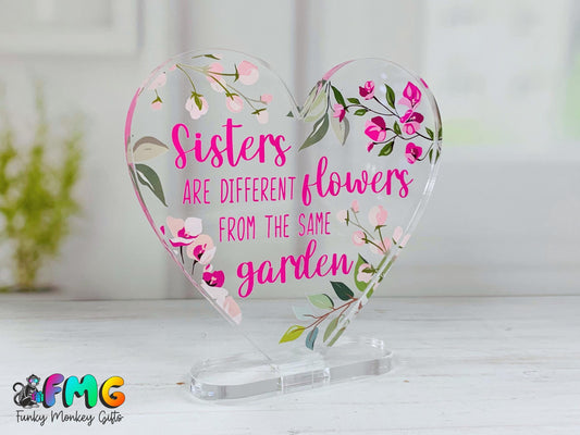 Sister Quote | Acrylic Heart Plaque