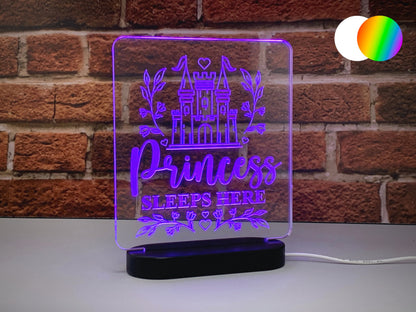 Princess Sleeps Here | Led Light Up Sign