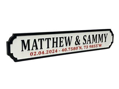 Personalised Double Line Vintage-Style Street Sign