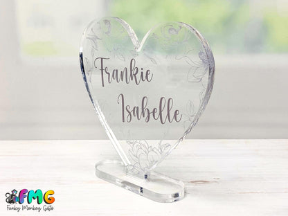 Personalised Couple Names | Acrylic Heart Plaque