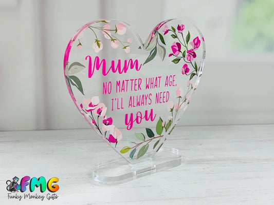 Mum Quote | Acrylic Heart Plaque