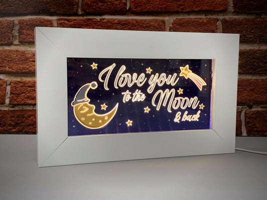 I Love You To The Moon & Back | LED Frame Night Light