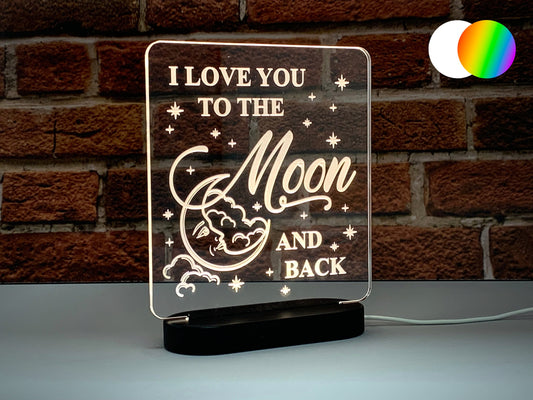 I Love You To The Moon & Back | LED Light Up Sign