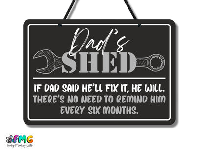 Dad's Shed | Hanging Metal Sign