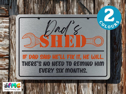 Dad's Shed | Hanging Metal Sign