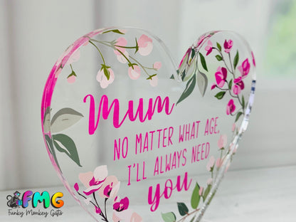 Mum Quote | Acrylic Heart Plaque