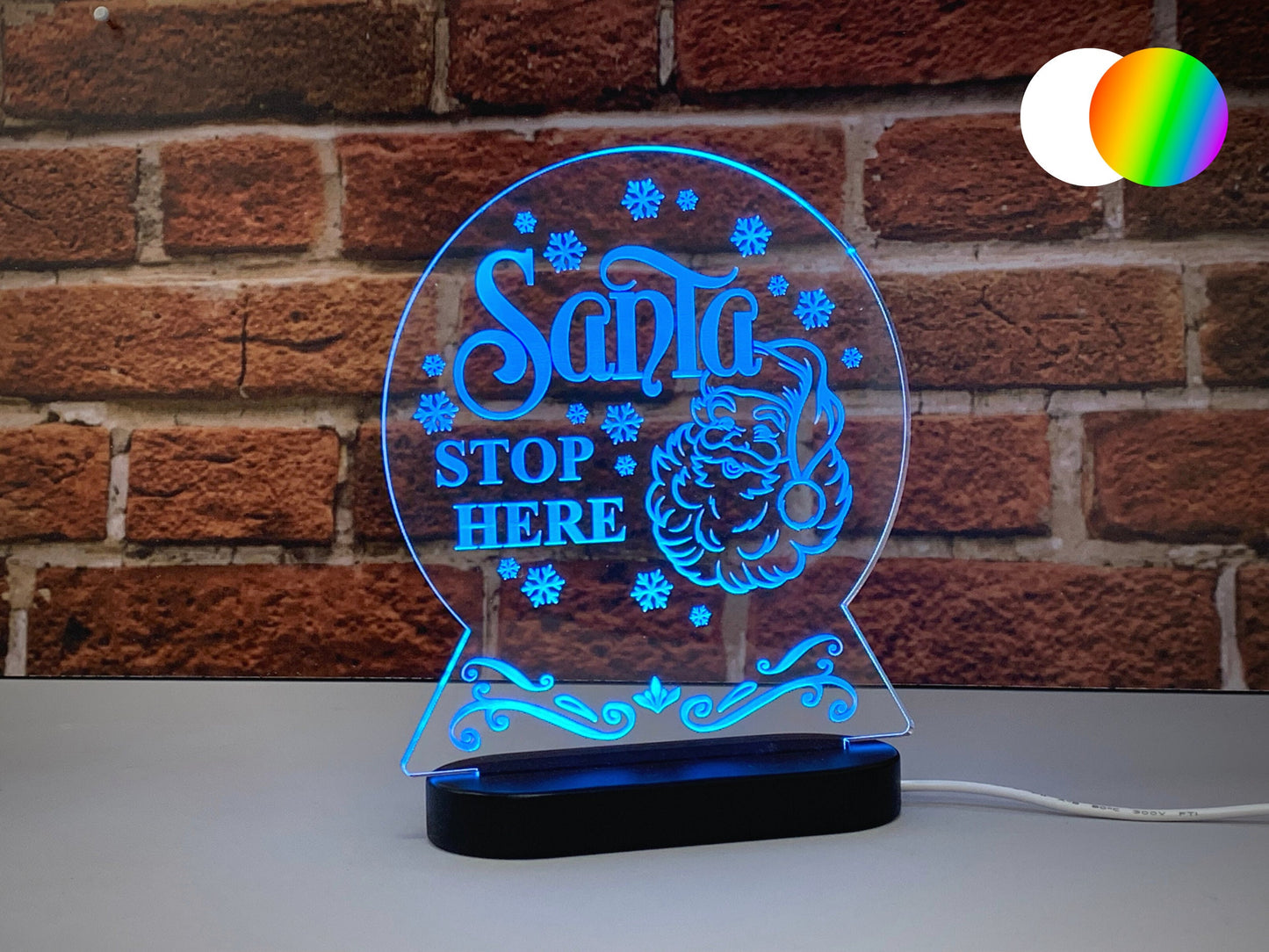 Santa Stop Here | LED Light Up Sign