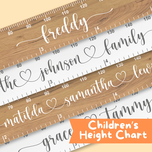 Personalised Height Ruler - Multiple Names