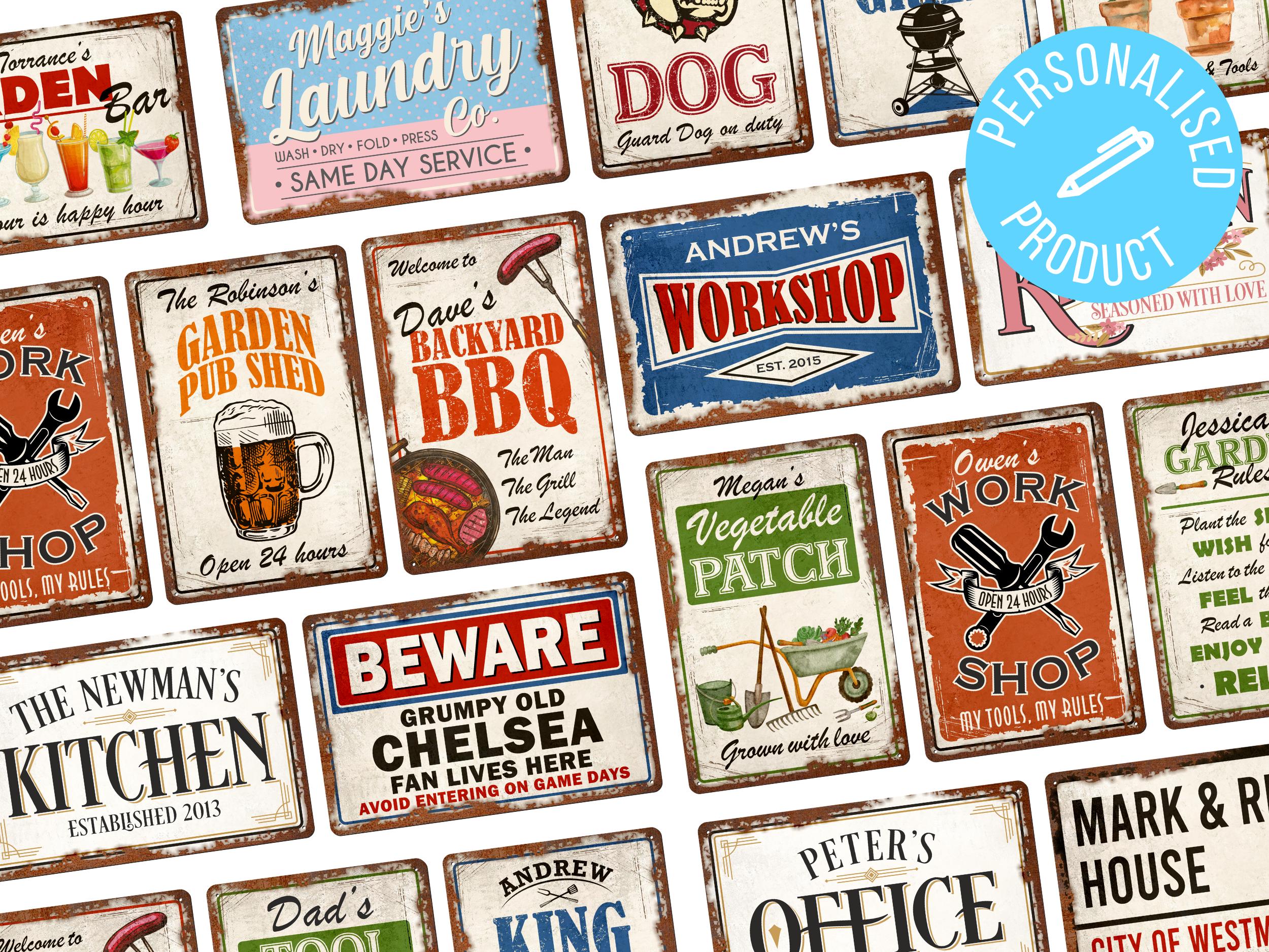 Personalised Allotment | Rustic Effect Metal Sign