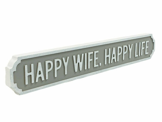 Happy Wife Happy Life | Vintage-Style Street Sign