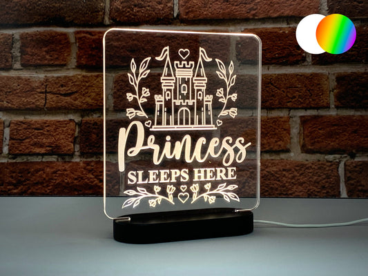 Princess Sleeps Here | Led Light Up Sign