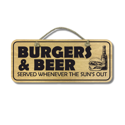 Burgers & Beer - Wooden Outdoor Sign