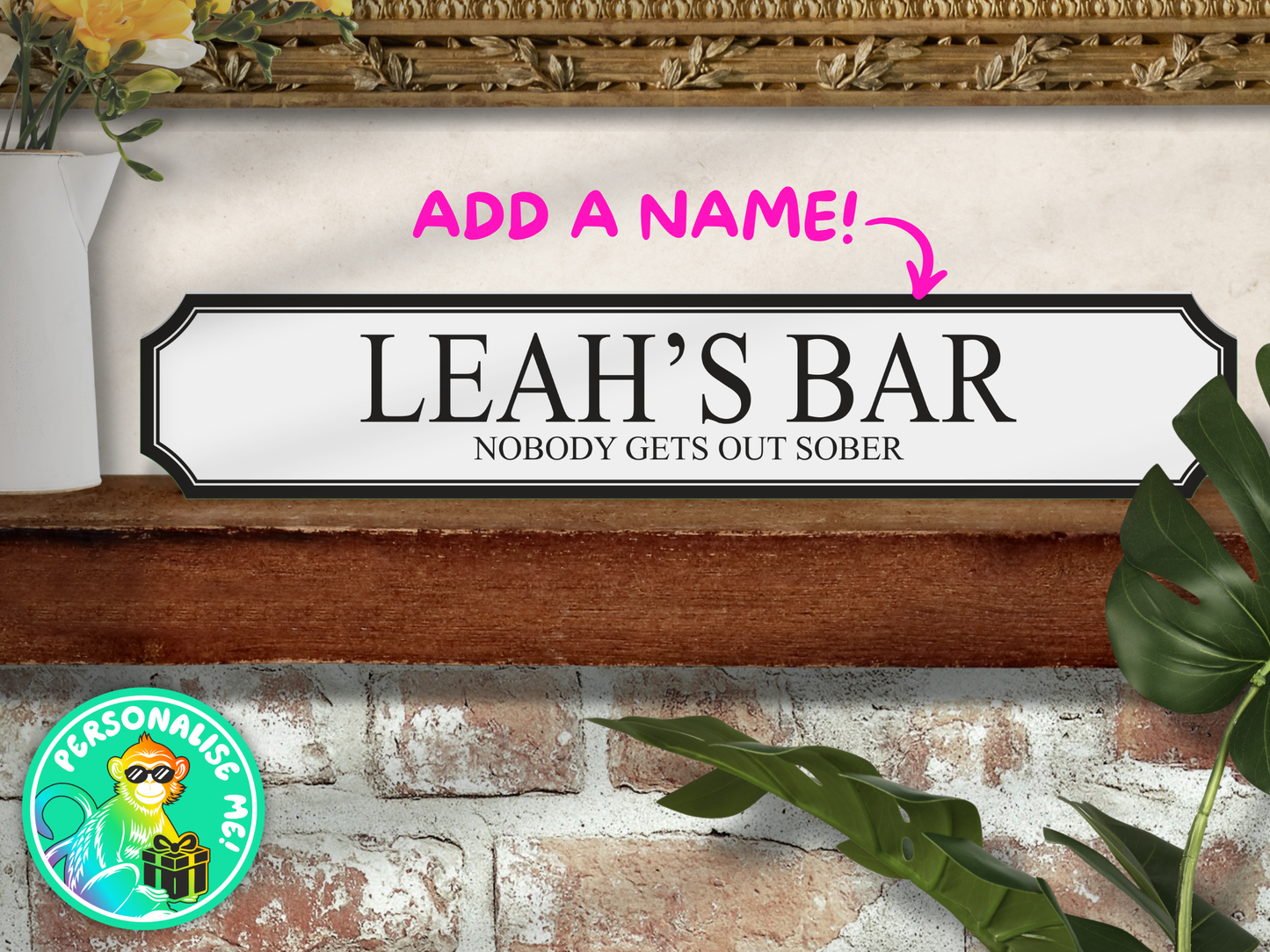 Personalised Home Bar | Wooden Sign (3 Colour Options)