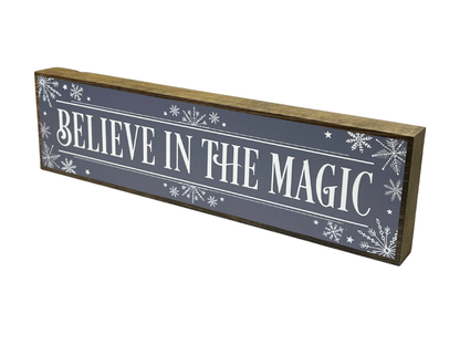Believe In The Magic | Rustic Christmas Shelf Sitter
