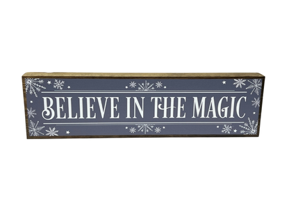 Believe In The Magic | Rustic Christmas Shelf Sitter