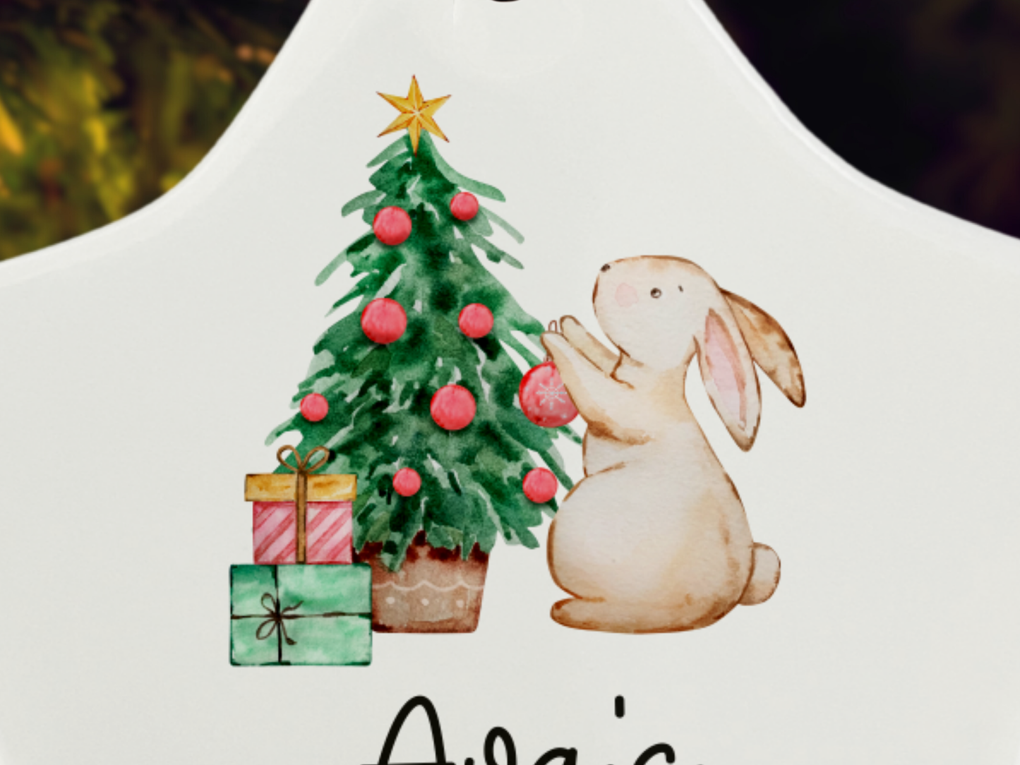 Personalised Baby's First Christmas (Bunny) - Christmas Tree Ornament