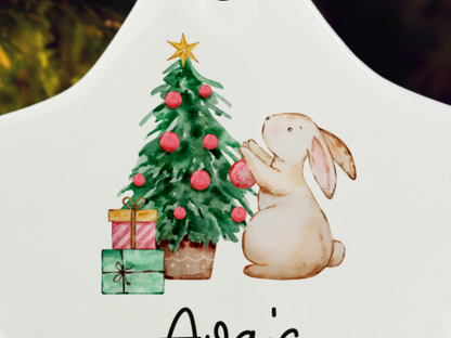 Personalised Baby's First Christmas (Bunny) - Christmas Tree Ornament