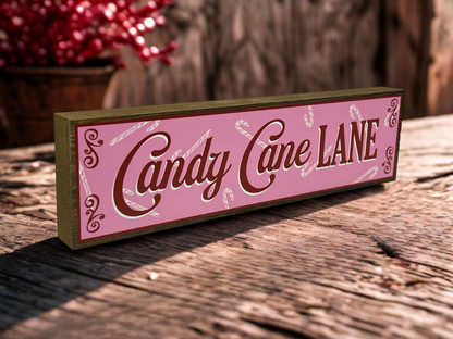 Candy Cane Lane | Rustic Christmas Shelf Sitter