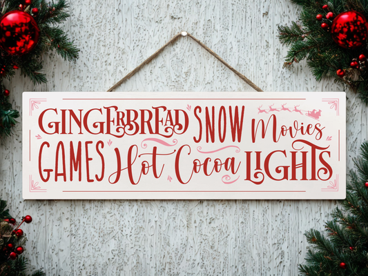 Cosy Christmas Sign | Hanging Christmas Sign