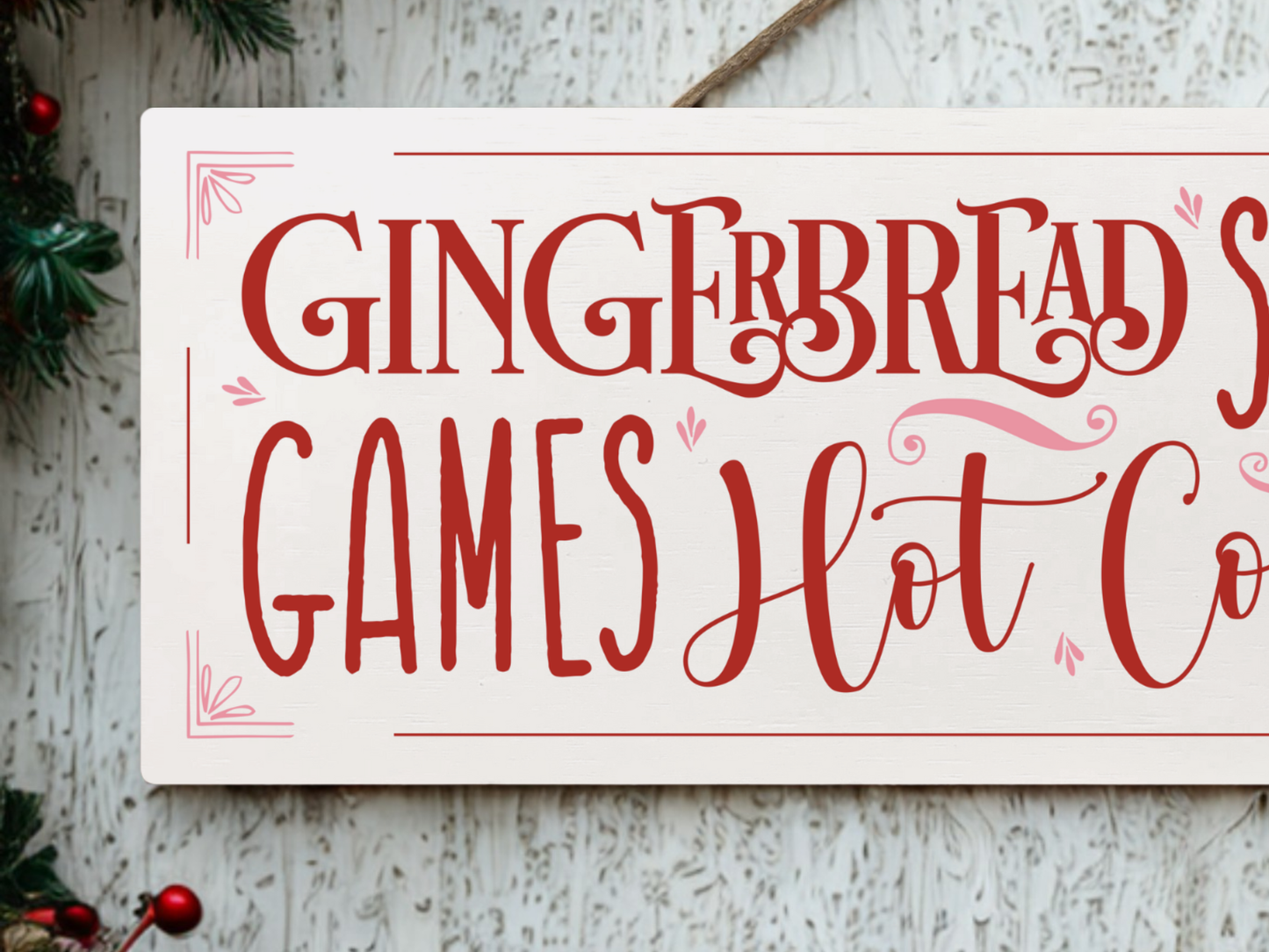 Cosy Christmas Sign | Hanging Christmas Sign
