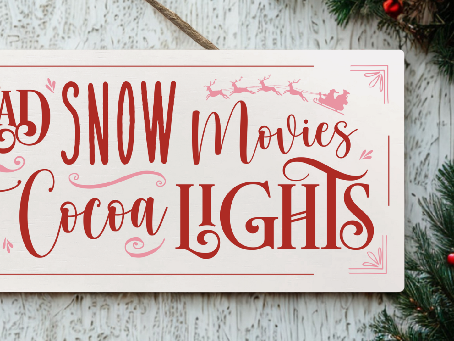 Cosy Christmas Sign | Hanging Christmas Sign
