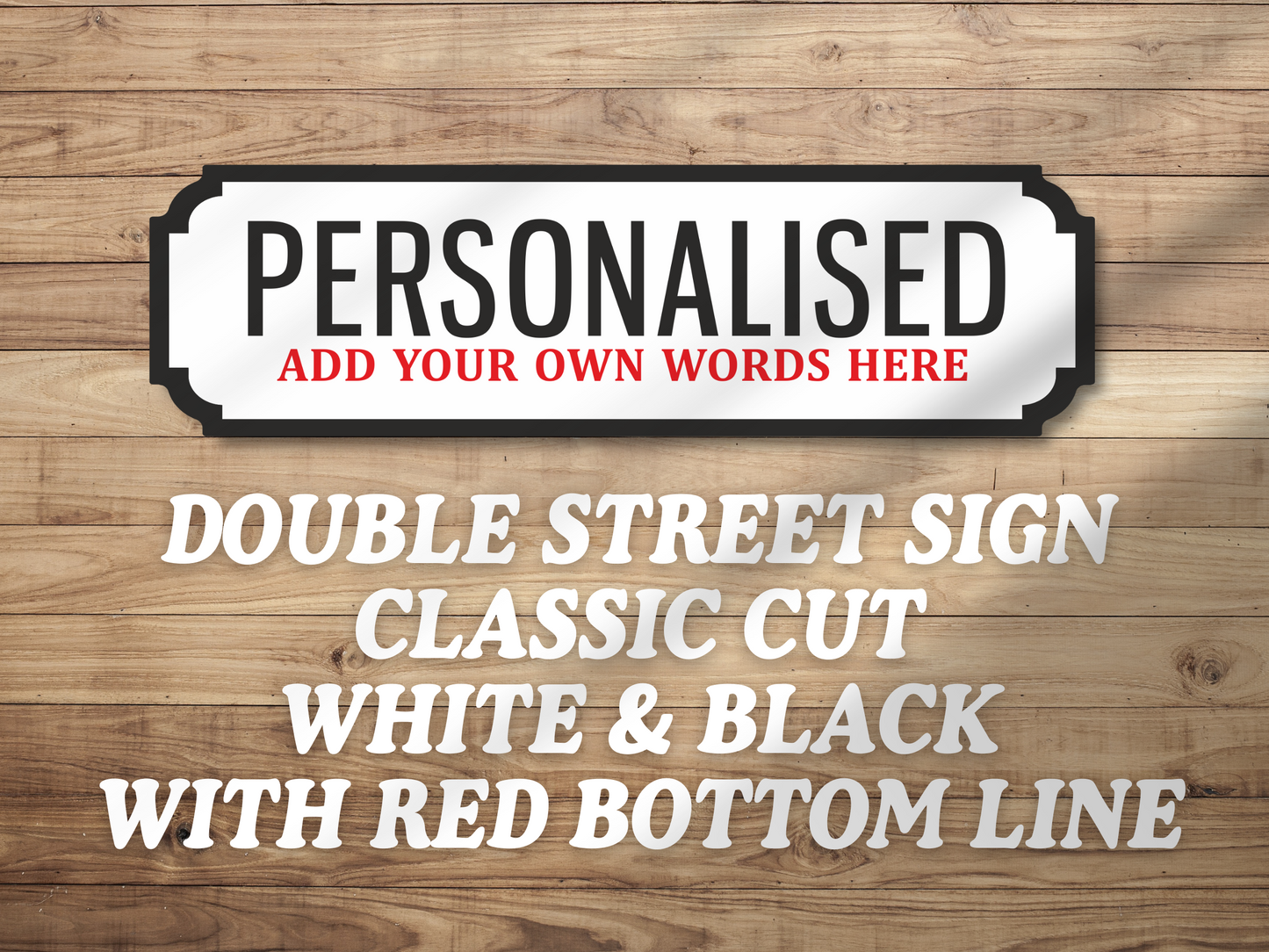 Personalised Double Line Vintage-Style Street Sign