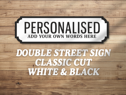 Personalised Double Line Vintage-Style Street Sign