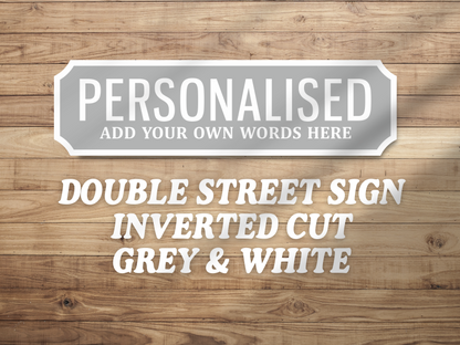 Personalised Double Line Vintage-Style Street Sign