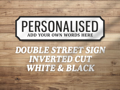 Personalised Double Line Vintage-Style Street Sign