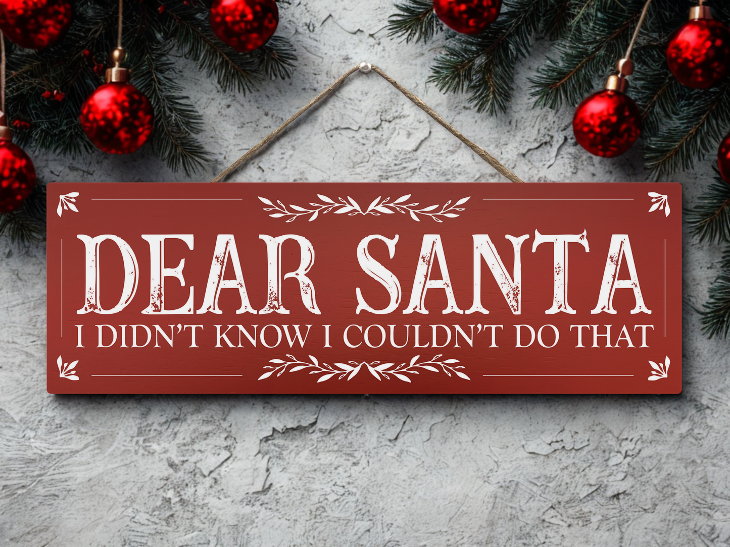 Dear Santa | Hanging Christmas Sign