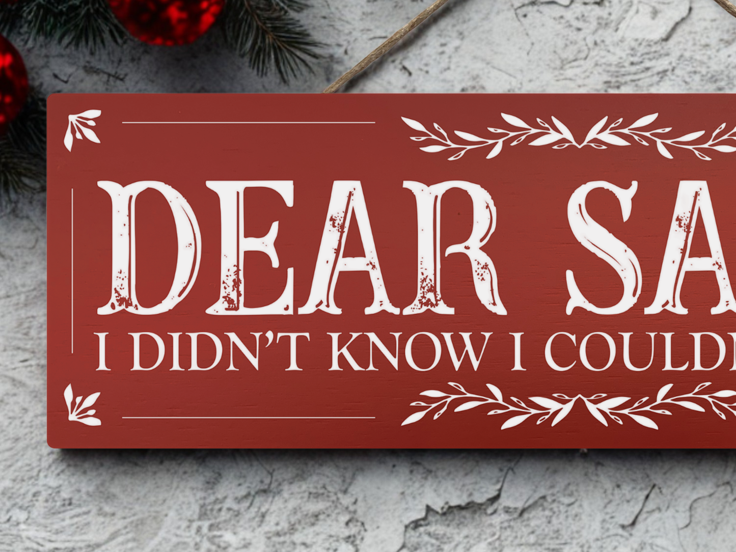 Dear Santa | Hanging Christmas Sign