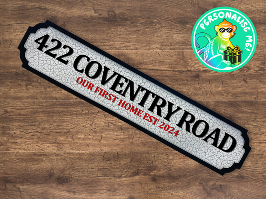 Personalised Double Line Vintage-Style Street Sign