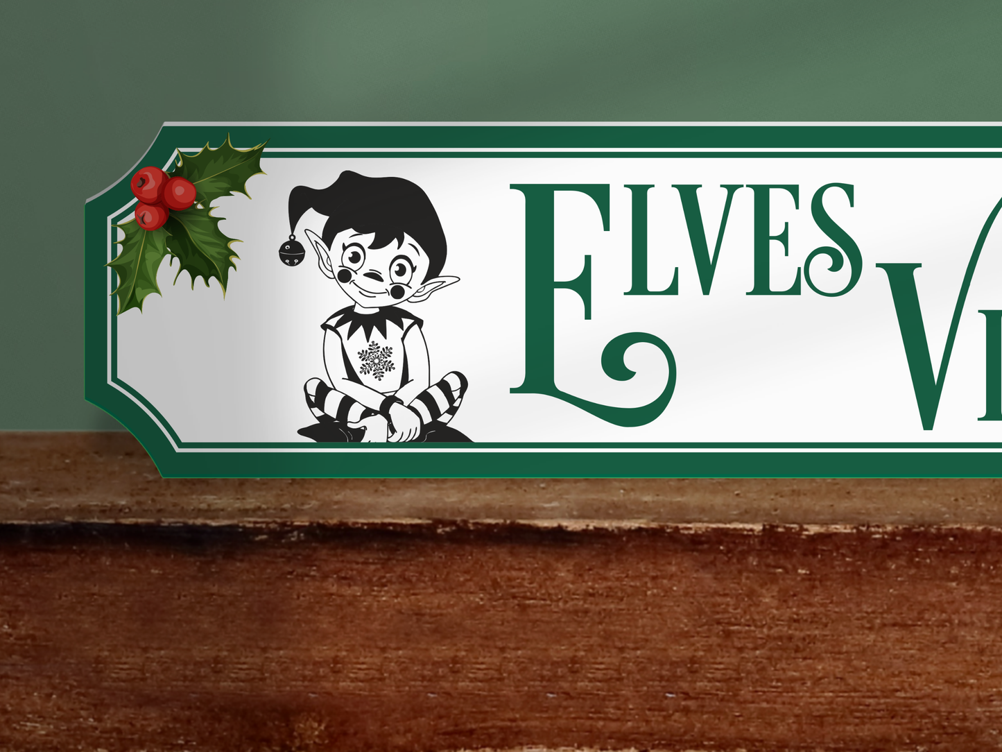 Elves' Village This Way | Wooden Christmas Sign