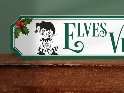 Elves' Village This Way | Wooden Christmas Sign