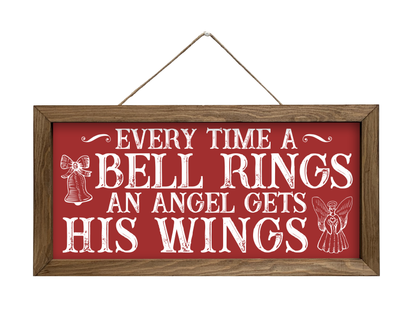 Every Time A Bell Rings | Rustic Framed Christmas Sign