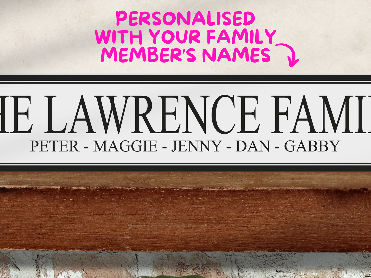 Personalised Family Name | Wooden Sign (3 Colour Options)
