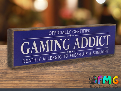 Gaming Addict | Rustic Block Shelf Sitter