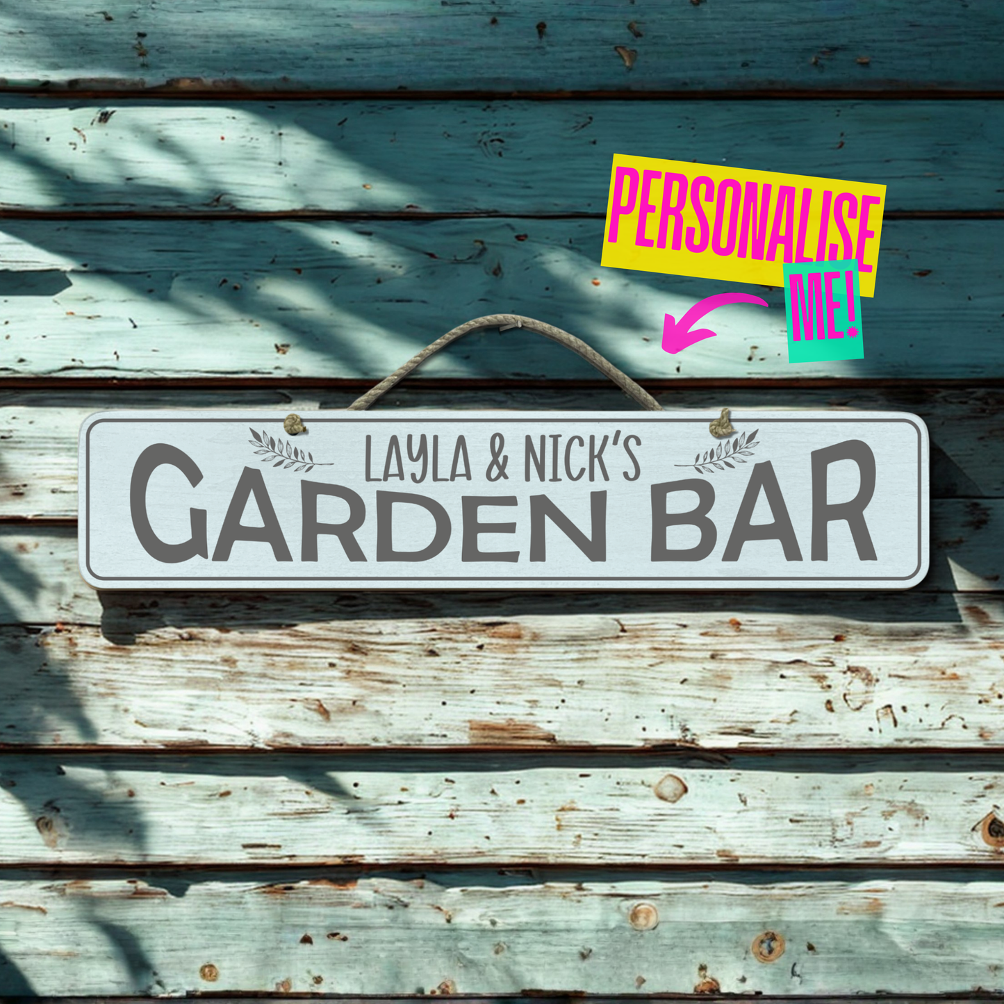 Personalised Outdoor Sign 'Garden Bar'