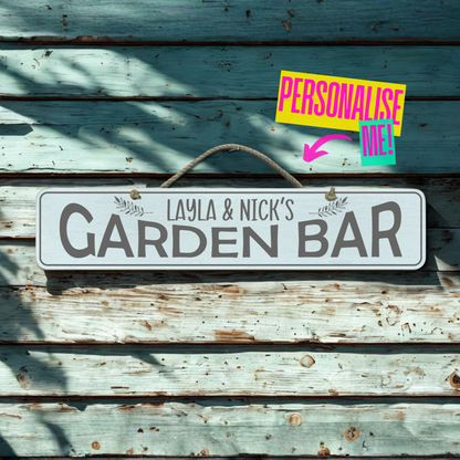 Personalised Outdoor Sign 'Garden Bar'