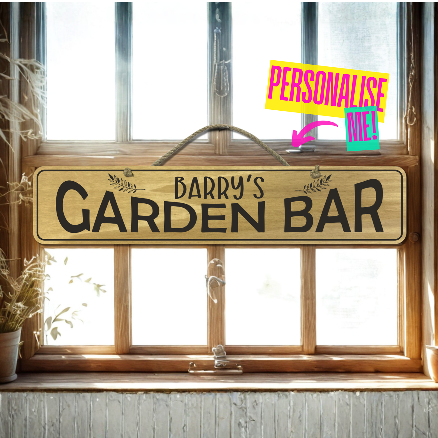 Personalised Outdoor Sign 'Garden Bar'