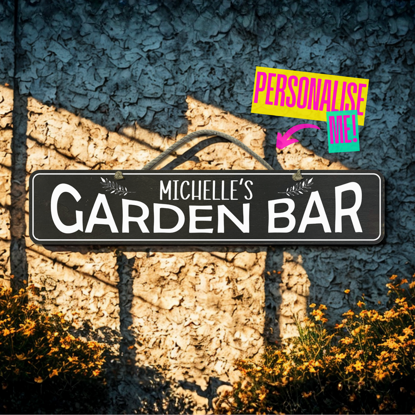 Personalised Outdoor Sign 'Garden Bar'