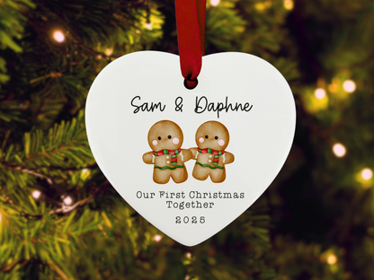 Personalised Couple's First Christmas - Christmas Tree Ornament