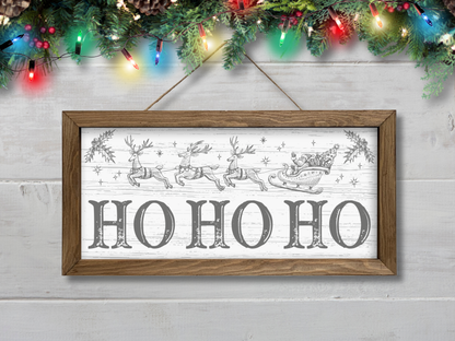 Ho Ho Ho | Rustic Framed Christmas Sign