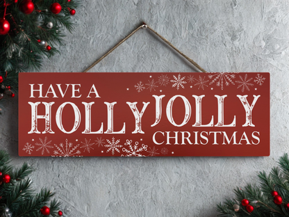Holly Jolly Christmas | Hanging Christmas Sign