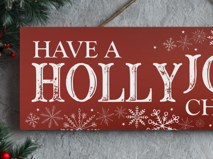 Holly Jolly Christmas | Hanging Christmas Sign