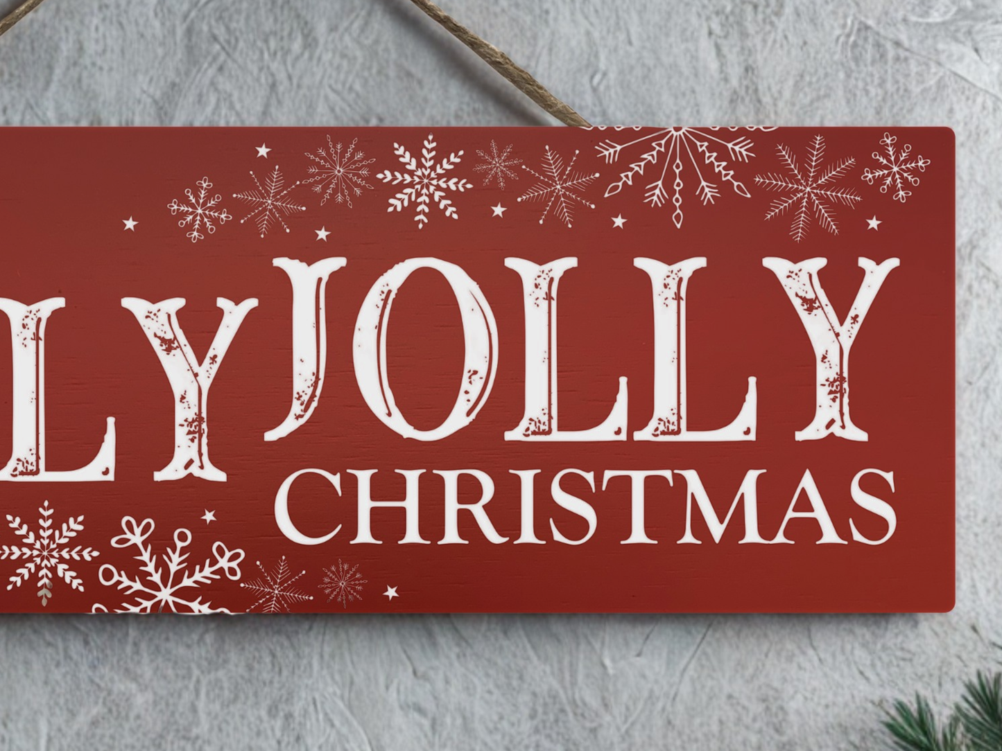 Holly Jolly Christmas | Hanging Christmas Sign