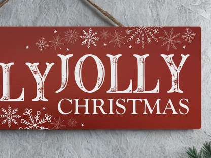 Holly Jolly Christmas | Hanging Christmas Sign