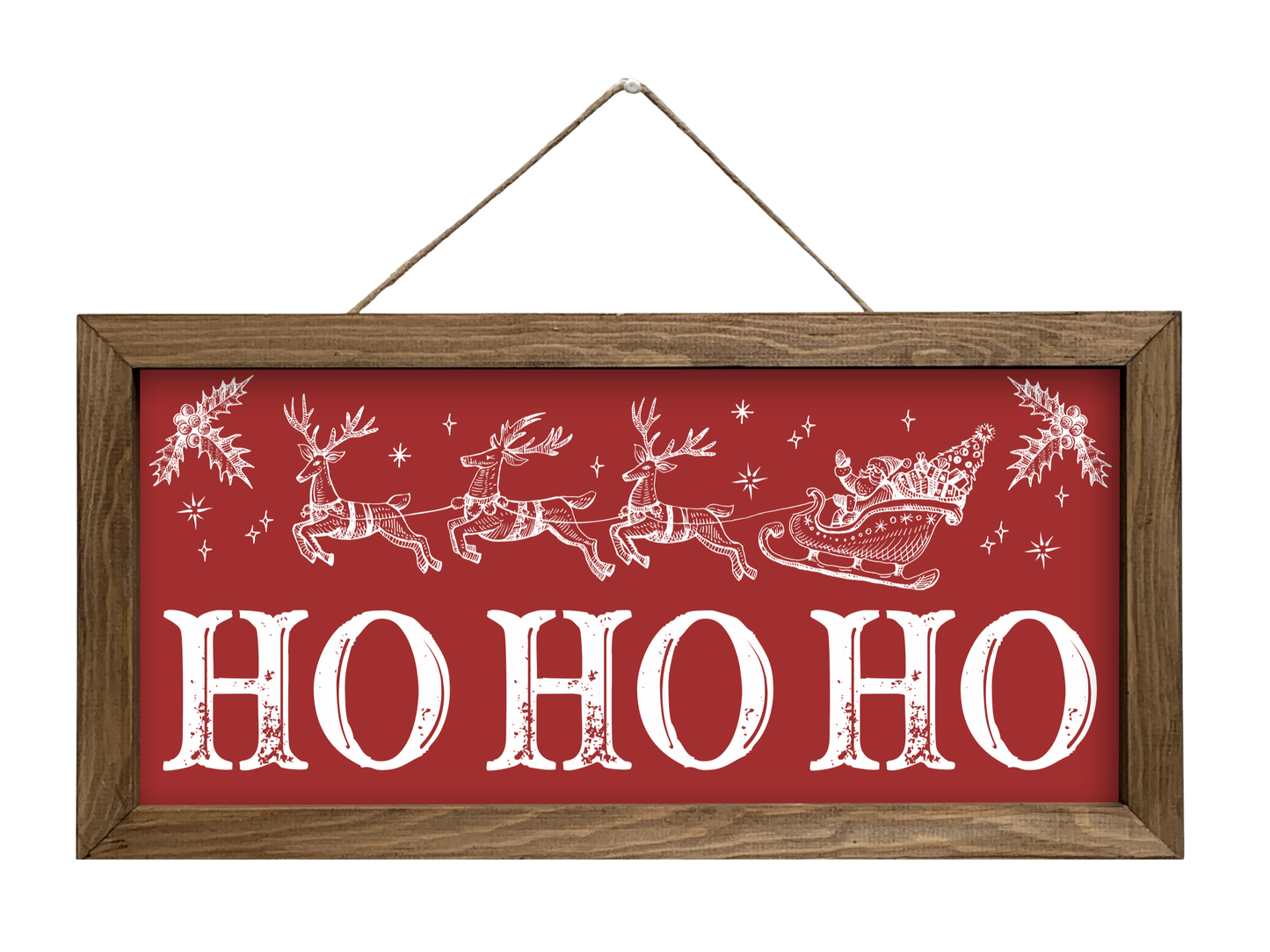 Ho Ho Ho | Rustic Framed Christmas Sign