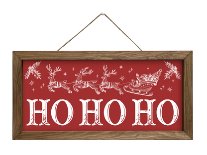 Ho Ho Ho | Rustic Framed Christmas Sign
