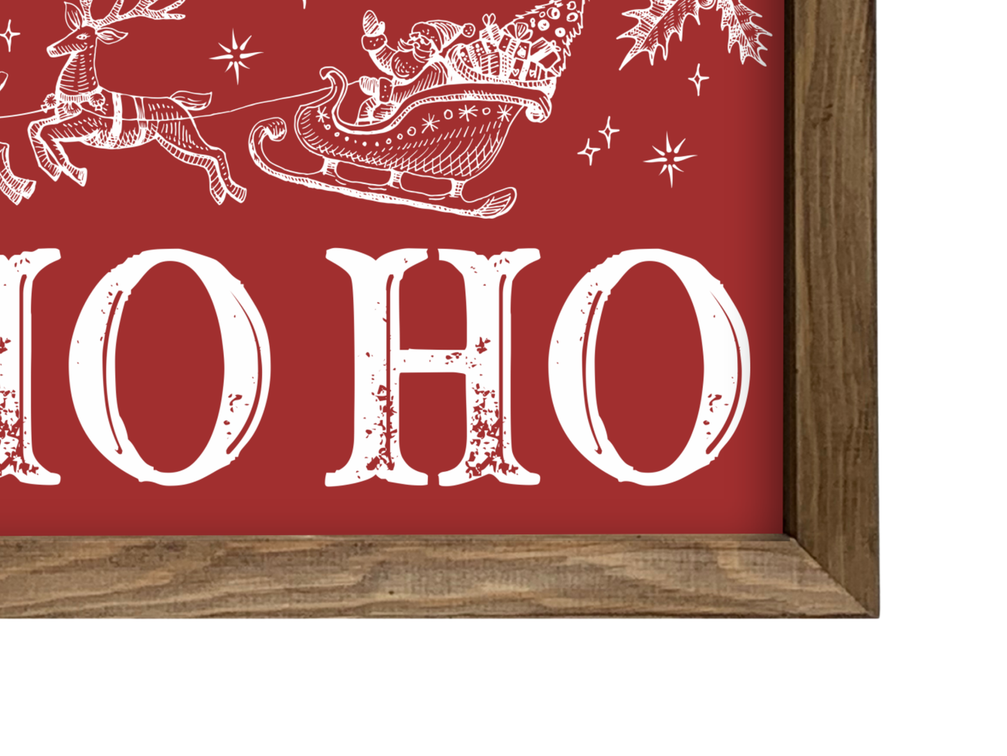 Ho Ho Ho | Rustic Framed Christmas Sign
